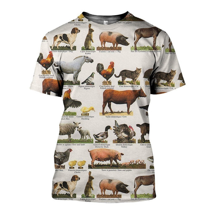 3D All Over Printed Farm Animals Shirts - Amaze Style™-Apparel