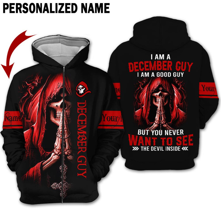 Personalized Name December Guy 3D All Over Printed Apparel