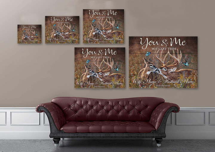 Stunning Gift Custom Name And Date Poster Wall Art - Deer You And Me We Got This