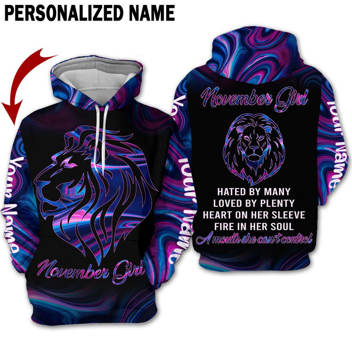 Personalized Name November Girl 3D All Over Printed Apparel
