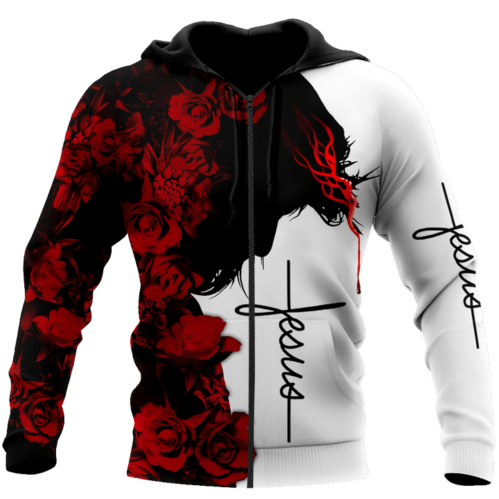 Premium Christian Jesus Red Roses 3D All Over Printed Unisex Shirts - Amaze Style™-Apparel