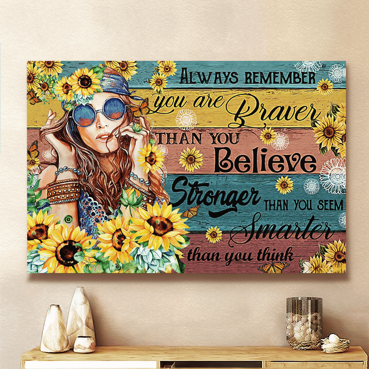 Hippie Remember You Are Canvas Poster