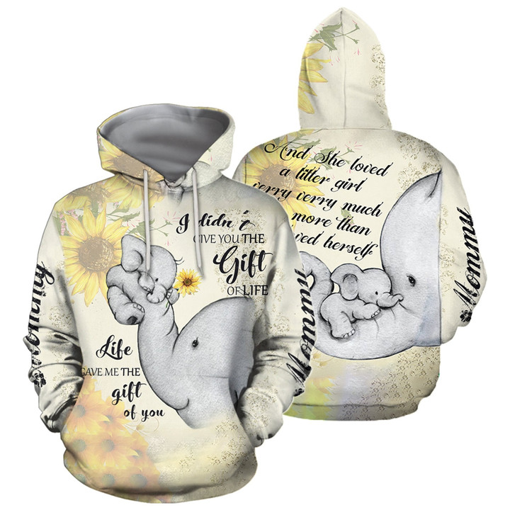3D All Over Print Love Mom Elephant Hoodie - Amaze Style™-Apparel