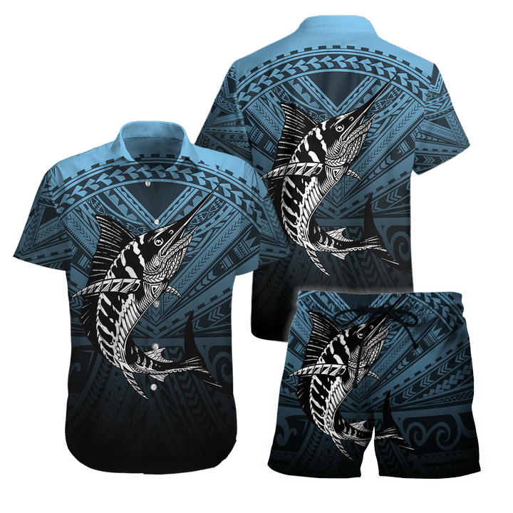 Amazing Polynesian Mahi Mahi Go Fishing Hawaii Shirt Combo With Short