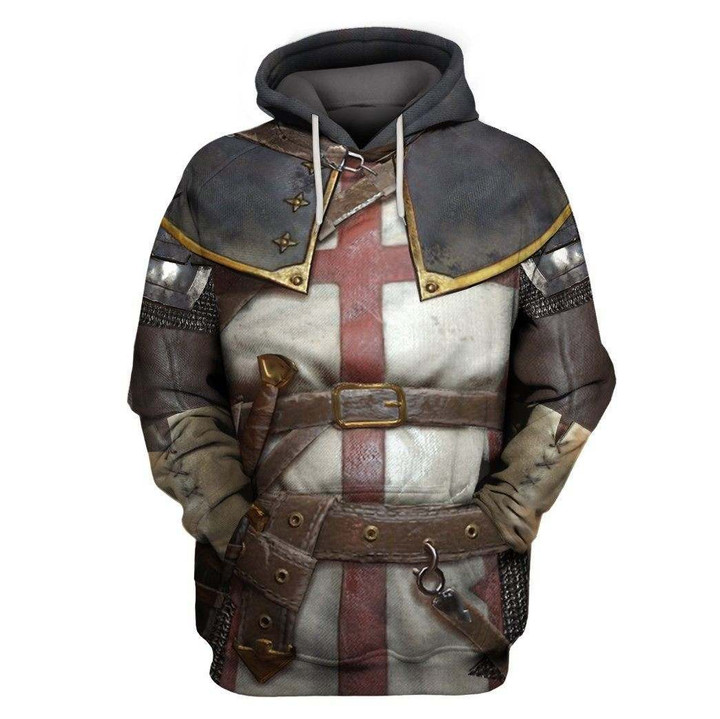 KNIGHT TEMPLAR CHAINMAIL 3D OVER PRINTED HOODIE SWEATER MP886 - Amaze Style™-Apparel