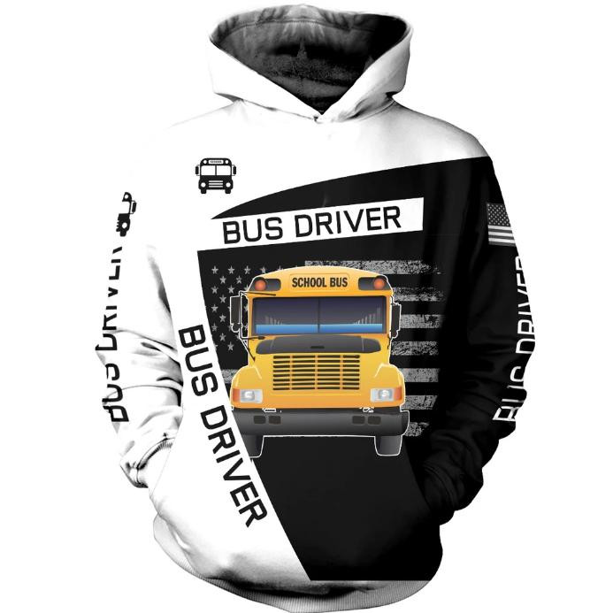 Bus Driver School Bus US American 3D Hoodie MP891 - Amaze Style™-Apparel