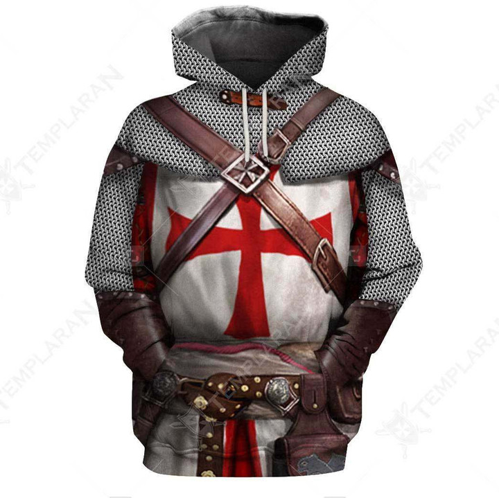 KNIGHT TEMPLAR CHAINMAIL 3D OVER PRINTED HOODIE MP885 - Amaze Style™-Apparel