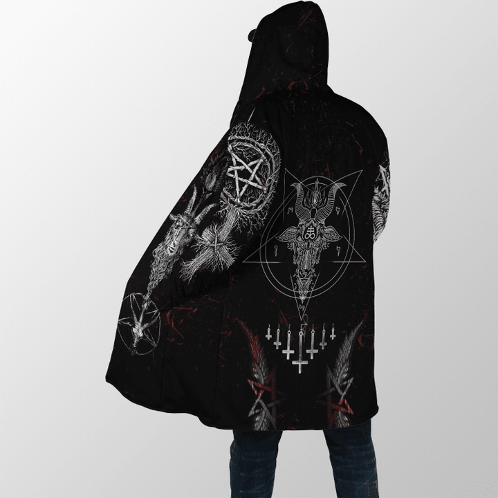 Satanic Hooded Coat MP851 - Amaze Style™-Apparel