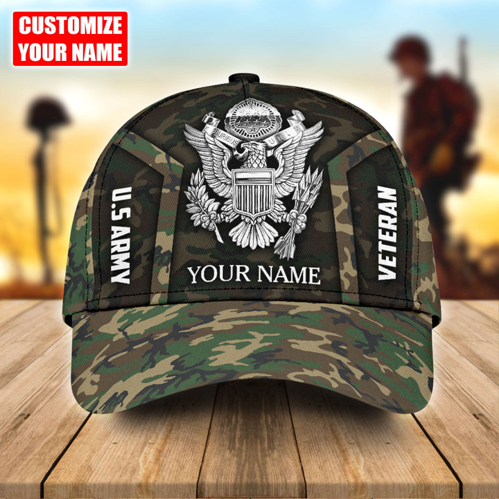 US Army Veteran Personalized Name Classic Cap