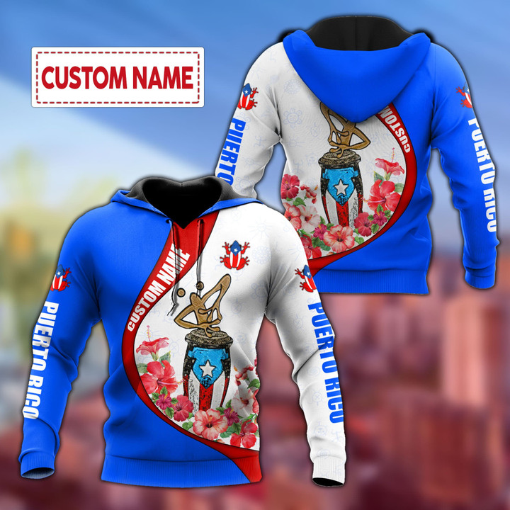 Customize Name Puerto Rico Symbol Hoodie For Men And Women