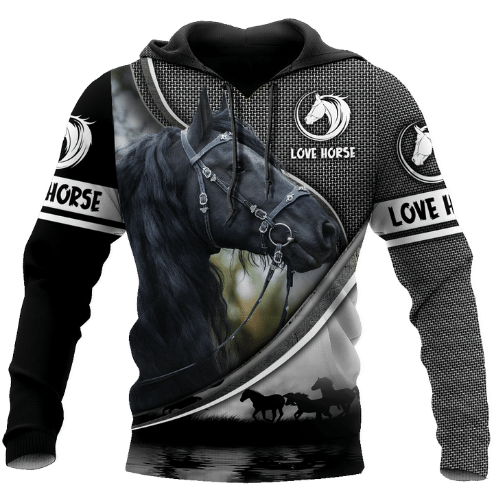 Beautiful Friesian Horse 3D All Over Printed Hoodie For Men And Women VP19112002