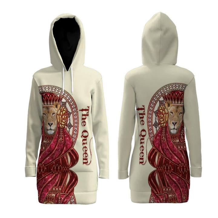 Lion Queen 3D All Over Printed Hoodie Dress for Women