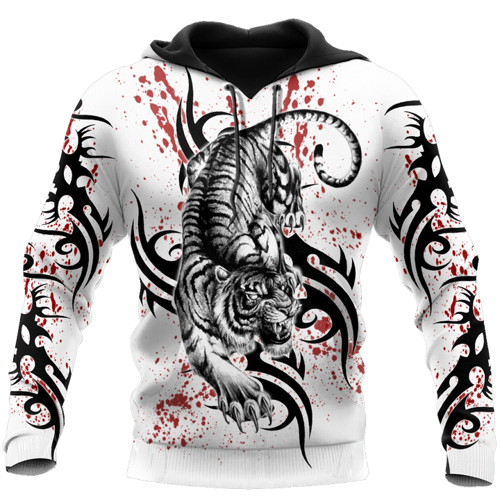 White Tiger Tattoo 3D All Over Printed Shirts For Men and Women