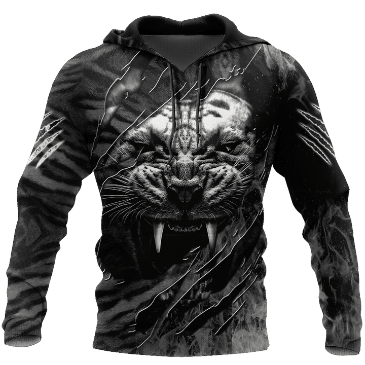 Warrior White Tiger Hoodie Over Printed for Men and Women