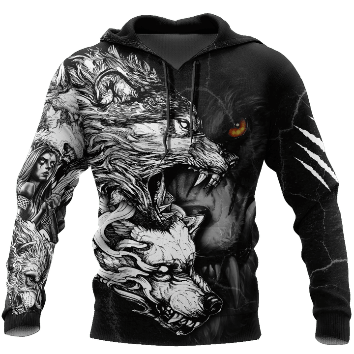 Wolf Tattoo Over Printed Shirt For Men and Women