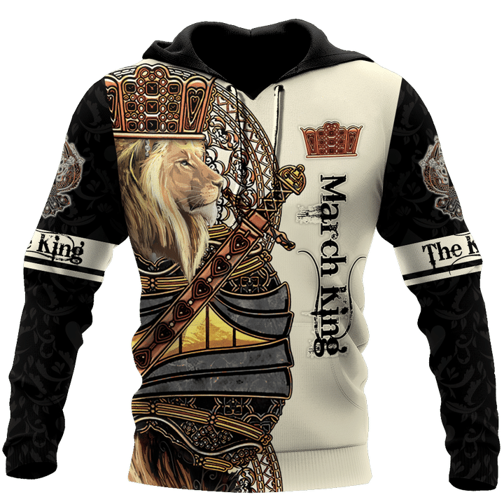 March Black King Lion  3D All Over Printed  Unisex Shirts