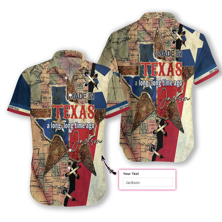 Customize Name Texas Map 3D All Over Printed Hawaii Shirt