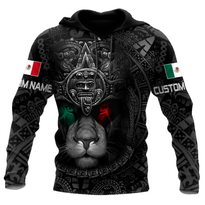 Custom Name Mexican Lion Warrior 3D All Over Printed Shirt for Men and Women