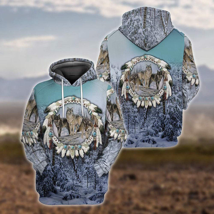 Wolf Native American 3D All Over Printed Unisex Shirt