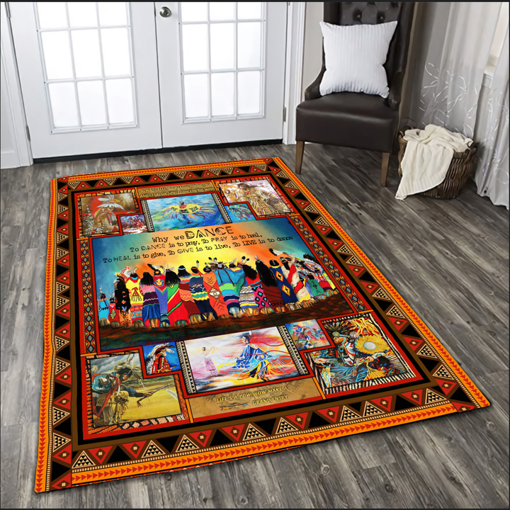 Native American Pow Wow 3D All Over Printed Rug