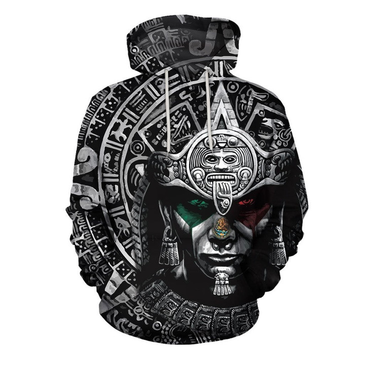 3D All Over Aztec Warrior Mexican Hoodie TT - Amaze Style™-Apparel
