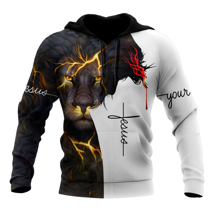 Jesus Christ Lion Way Maker Miracle Worker Personalized Name 3D Printed Hoodie, T-Shirt for Men and Women