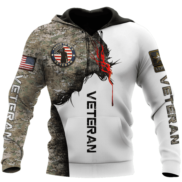 Jesus Christ and American Veteran Proud 3D Printed Hoodie, T-Shirt for Men and Women