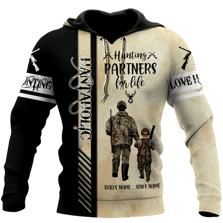 Hunting Partners for Life Personalized Name Dad and Son 3D All Over Printed Shirts