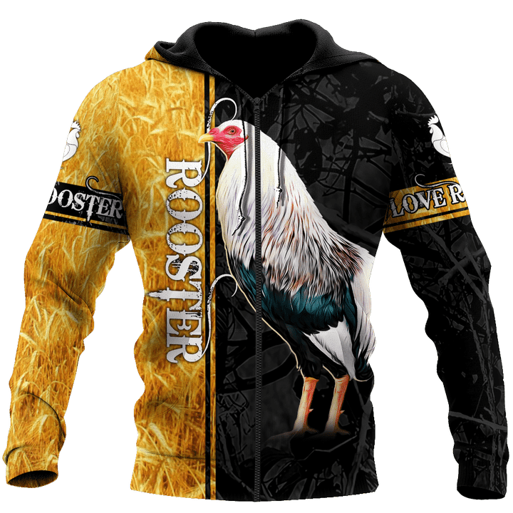 Premium White Rooster Yellow Camo 3D Printed Unisex Shirts