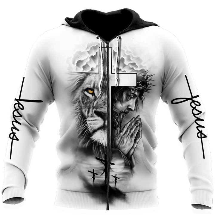 Jesus Christ and Lion Cross 3D Printed Hoodie, T-Shirt for Men and Women