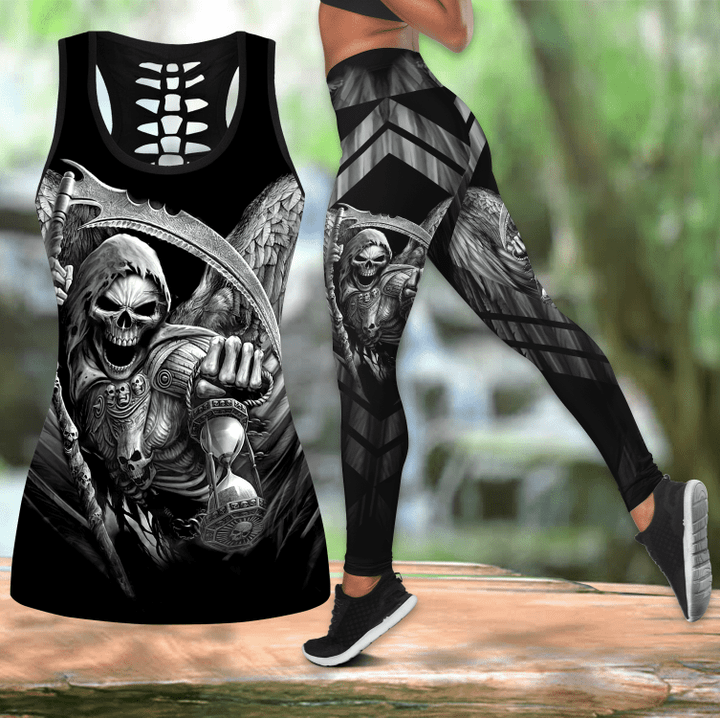 The Grim Reaper Skull Tattoo Combo Legging + Tank - Amaze Style™-Apparel