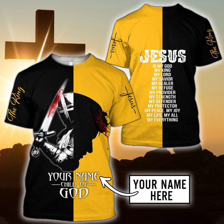 Premium Christian Jesus Custom Name 3D Printed Unisex Shirts