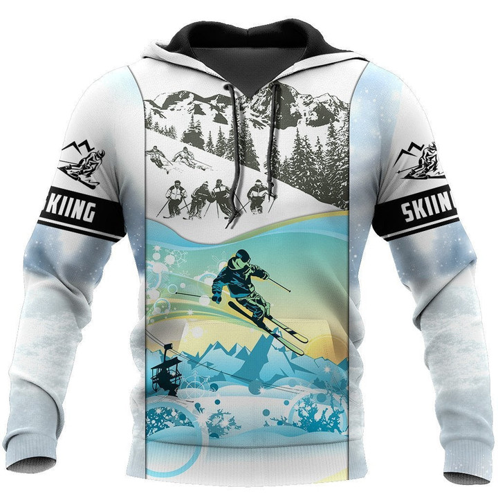Ski in winter 3D All Over Printed shirt & short for men and women PL