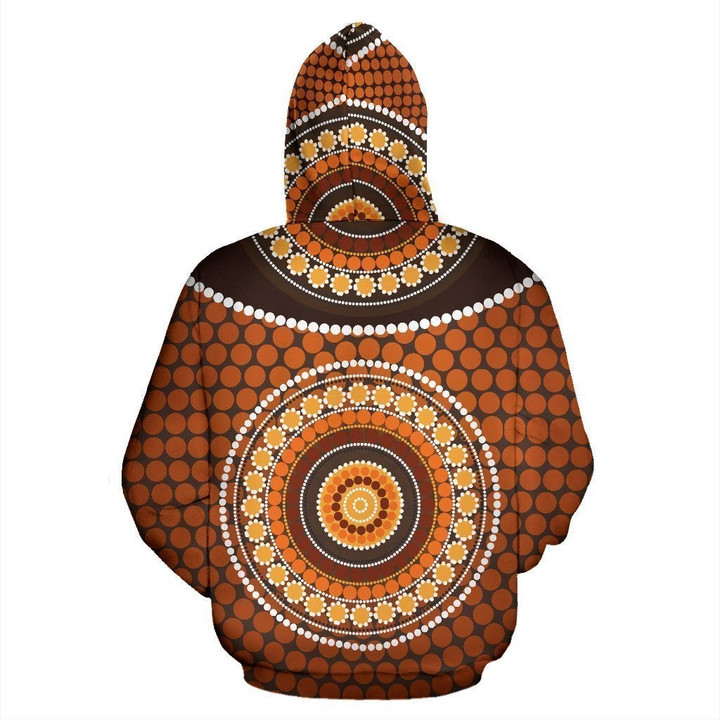 Round Aboriginal All Over ZIp-Up Hoodie-NNK1800 - Amaze Style™-Apparel