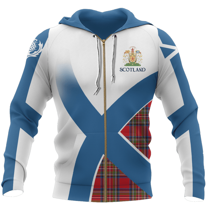 Scottish Flag Tartan Hoodie NNK 1522 - Amaze Style™-Apparel