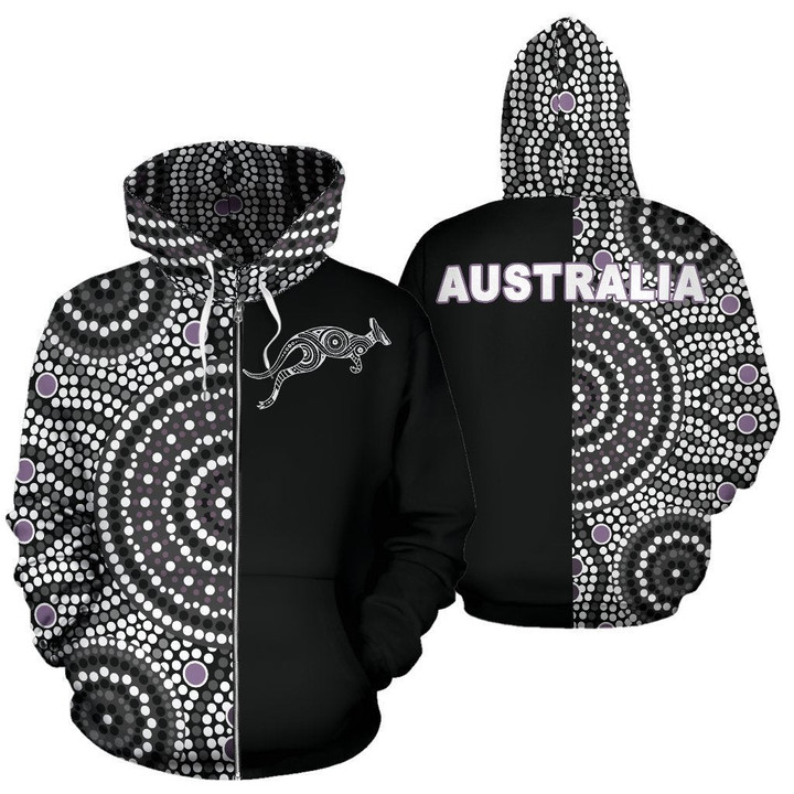 3D All Over Printed Australia Hoodie The Half Aboriginal PL128 - Amaze Style™-Apparel