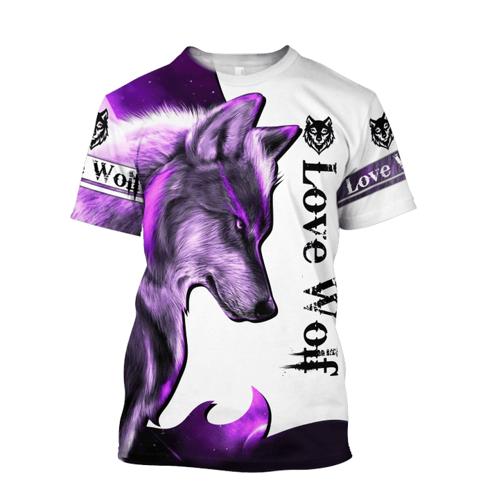 Purple Wolf 3D All Over Printed Hoodie Shirt by SUN QB05282005 - Amaze Style™-Apparel