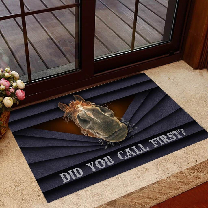 Did You Call First � Horse Easy Clean Welcome DoorMat | Felt And Rubber | DO1038