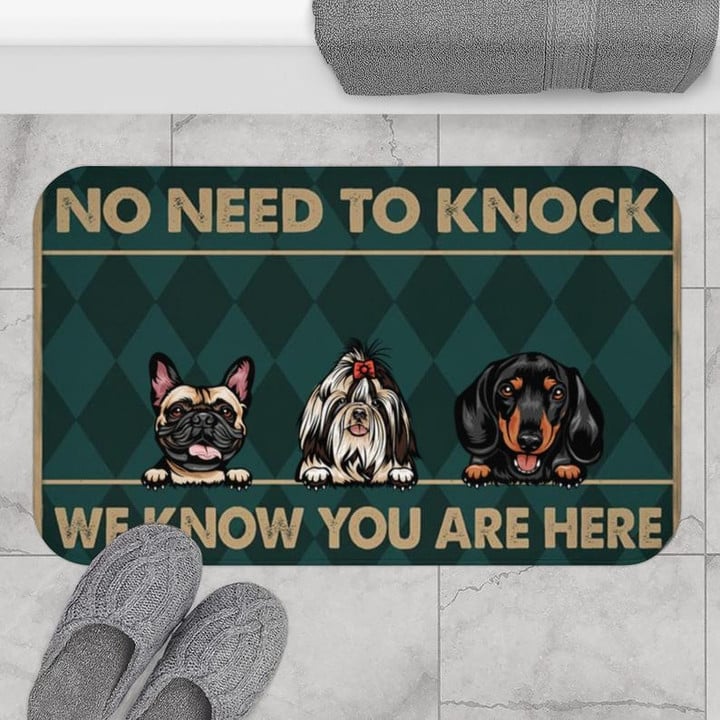 No Need To Knock Dogs Know You Are Here Easy Clean Welcome DoorMat | Felt And Rubber | DO3052