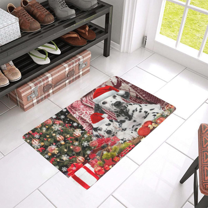 Dog - Dalmatian Wish You Were Here Easy Clean Welcome DoorMat | Felt And Rubber | DO1318