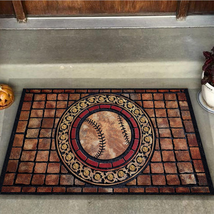 Sport � Baseball Easy Clean Welcome DoorMat | Felt And Rubber | DO1212