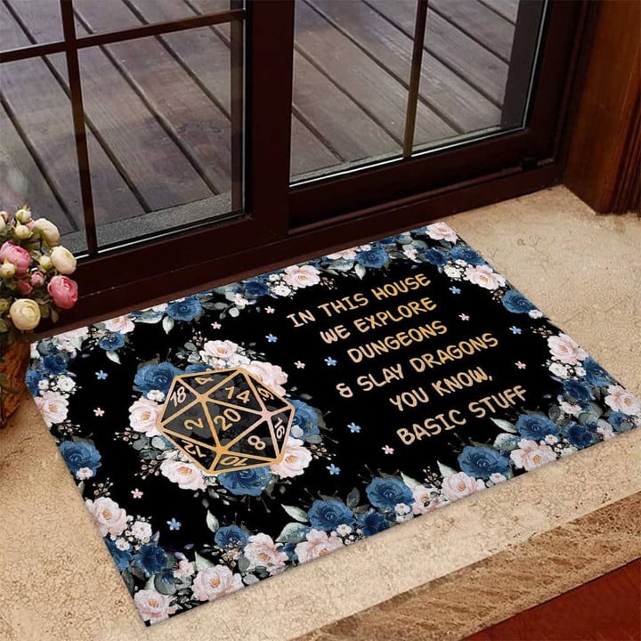 In This House We Explore Dungeons Easy Clean Welcome DoorMat | Felt And Rubber | DO1143