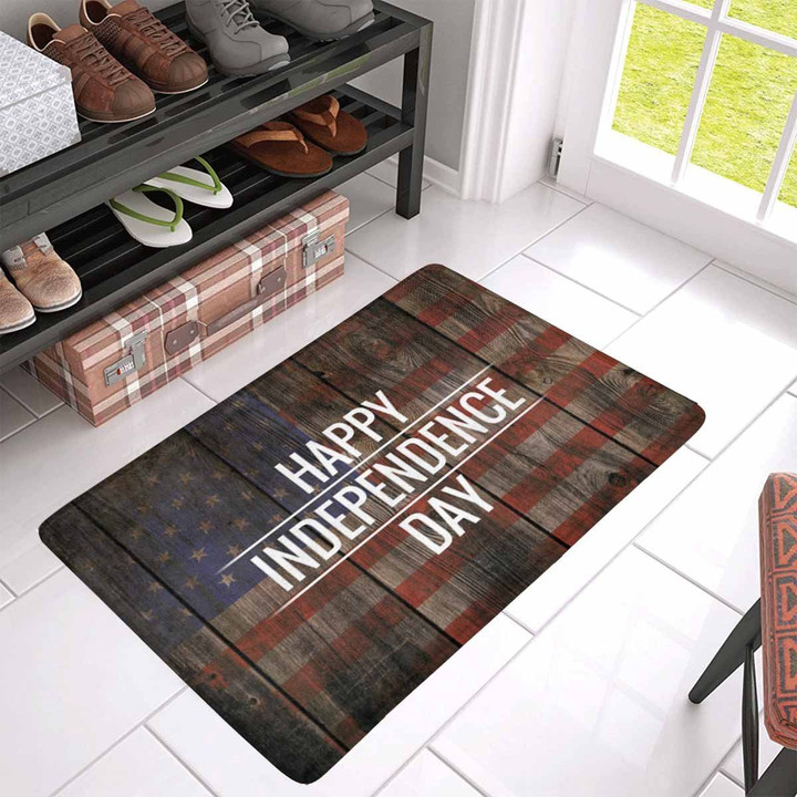 Happy Independence Day Easy Clean Welcome DoorMat | Felt And Rubber | DO3330