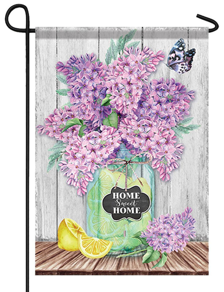 Lilacs In A Mason Jar Garden Decor Flag | Denier Polyester | Weather Resistant | GF1826