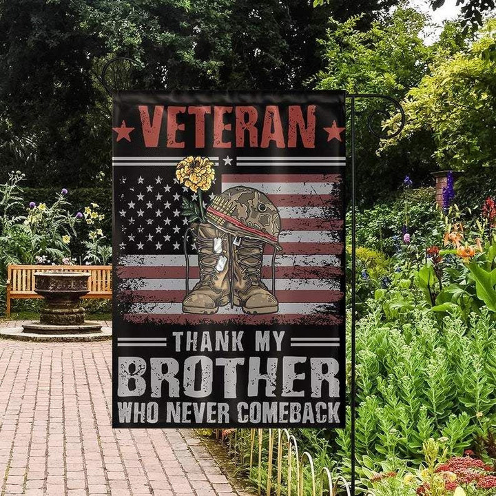 Veteran Thank My Brother 4th Of July Vintage Garden Decor Flag | Denier Polyester | Weather Resistant | GF2291