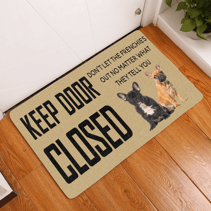 Keep Door Close Frenchie Easy Clean Welcome DoorMat | Felt And Rubber | DO1502