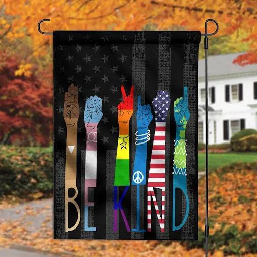 Be Kind American Garden Decor Flag | Denier Polyester | Weather Resistant | GF2276