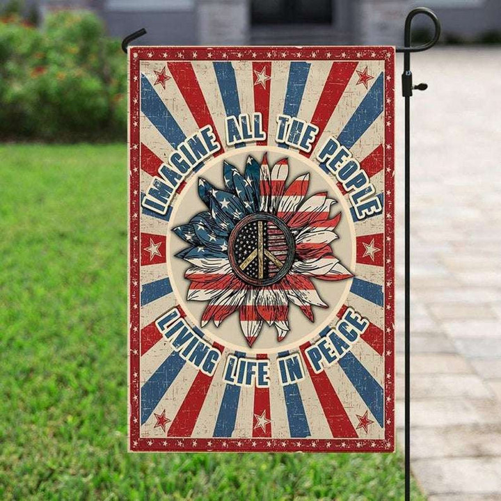 Living Life In Peace Garden Decor Flag | Denier Polyester | Weather Resistant | GF1179