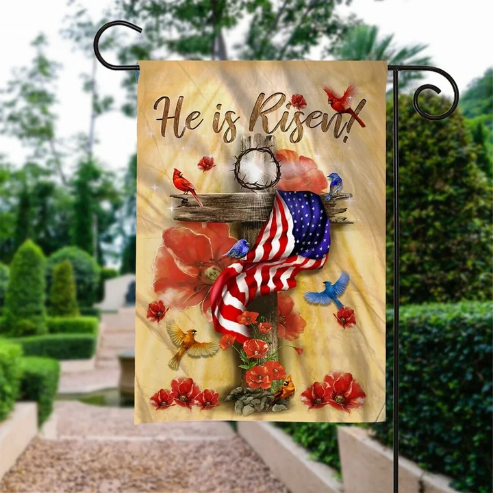He Is Risen Jesus Garden Decor Flag | Denier Polyester | Weather Resistant | GF1059