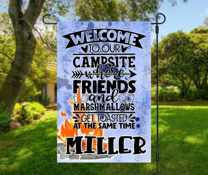 Welcome To Our Campsite Garden Decor Flag | Denier Polyester | Weather Resistant | GF1601